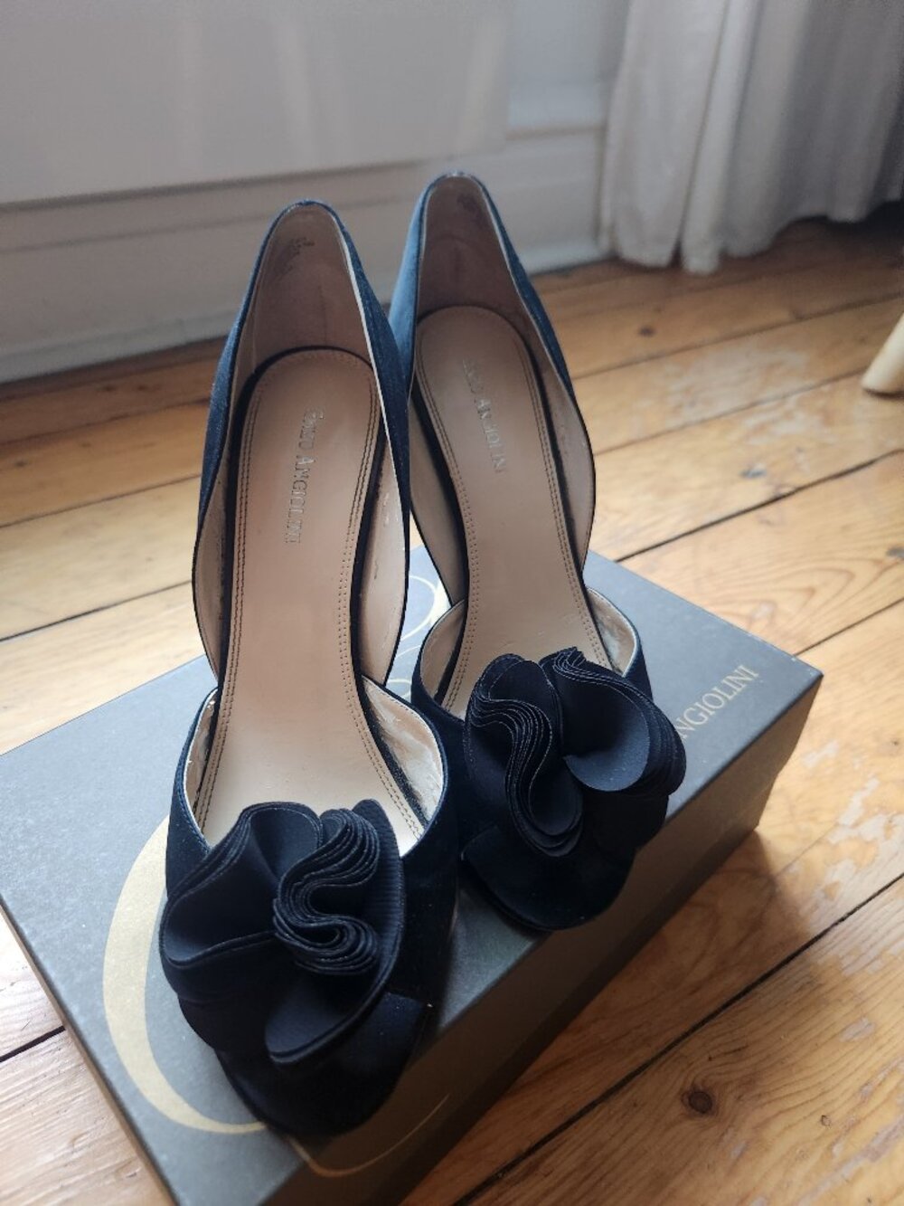 Formal Black Satin Stilleto